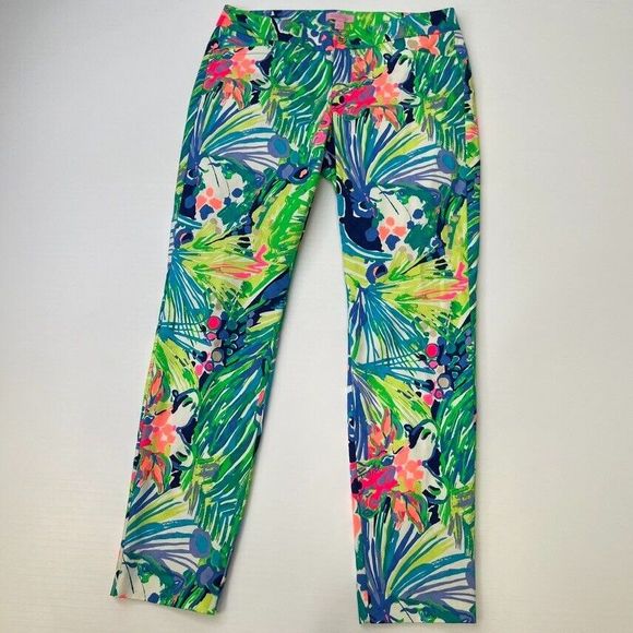 Lilly Pulitzer Pant Women 6 Kelly Skinny Ankle Purrfect Low 31x29 Stretch Cruise - Picture 1 of 13